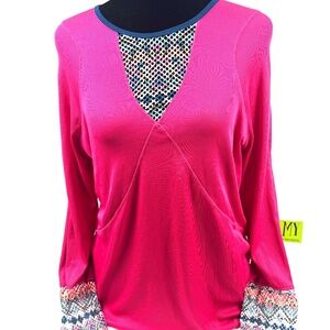 Lucky in Love Pretty in Ink Think Ink Size L - Pink Long Sleeve Top